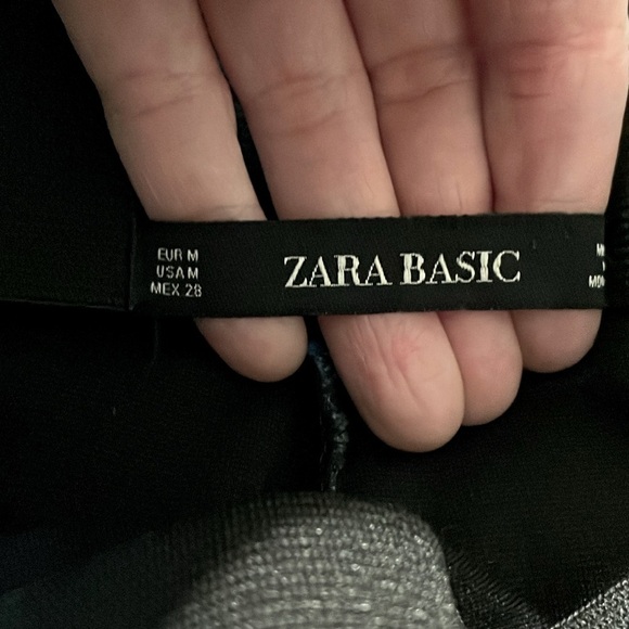 Zara Women Ankle Pant ls Medium Dark Chambray Classic Contemporary Preppy - Picture 5 of 11